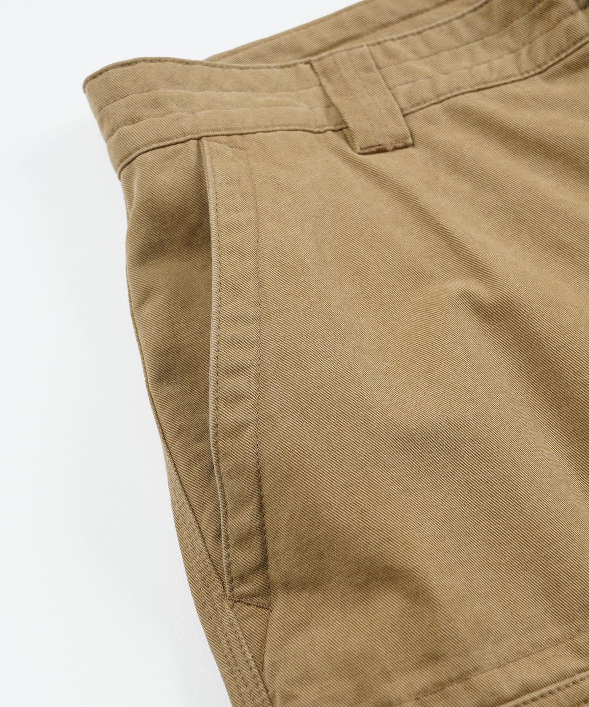 프리즘웍스(FRIZMWORKS) WASHED COTTON ZIP CARGO SHORTS _ BEIGE