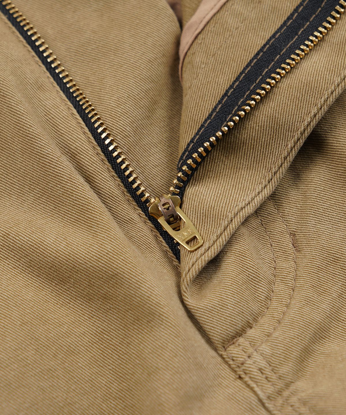 프리즘웍스(FRIZMWORKS) WASHED COTTON ZIP CARGO SHORTS _ BEIGE