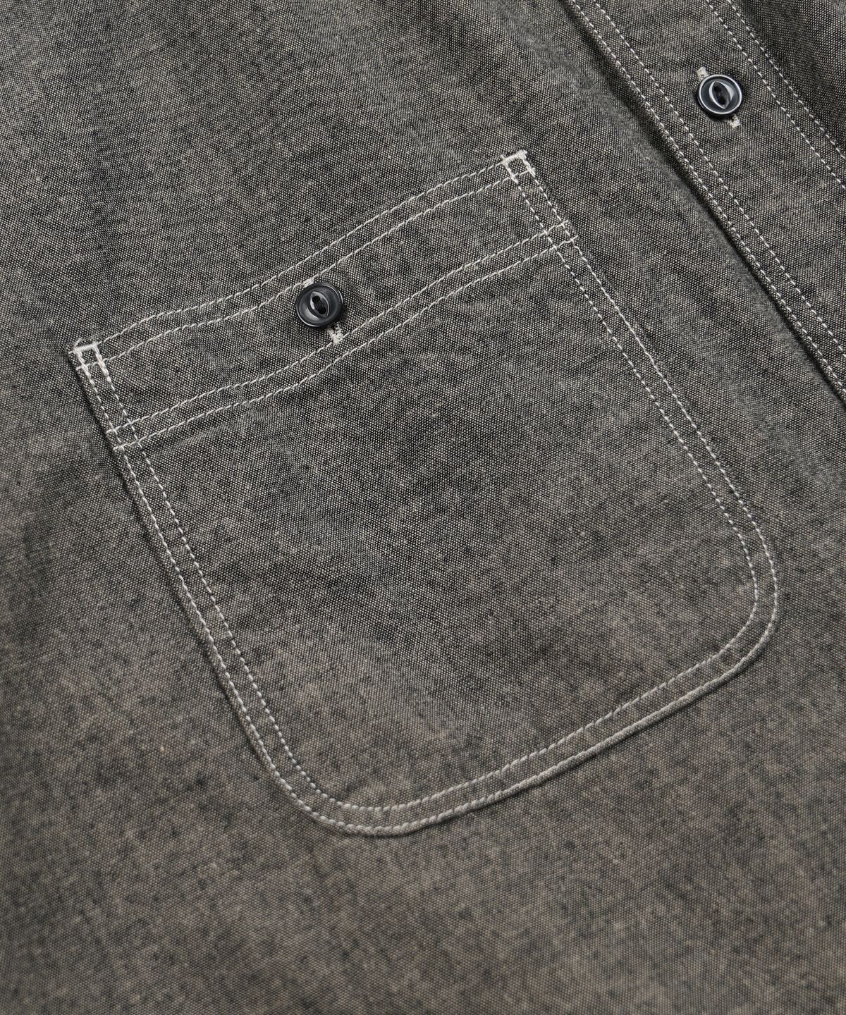 프리즘웍스(FRIZMWORKS) CHAMBRAY WORK HALF SHIRT _ BLACK