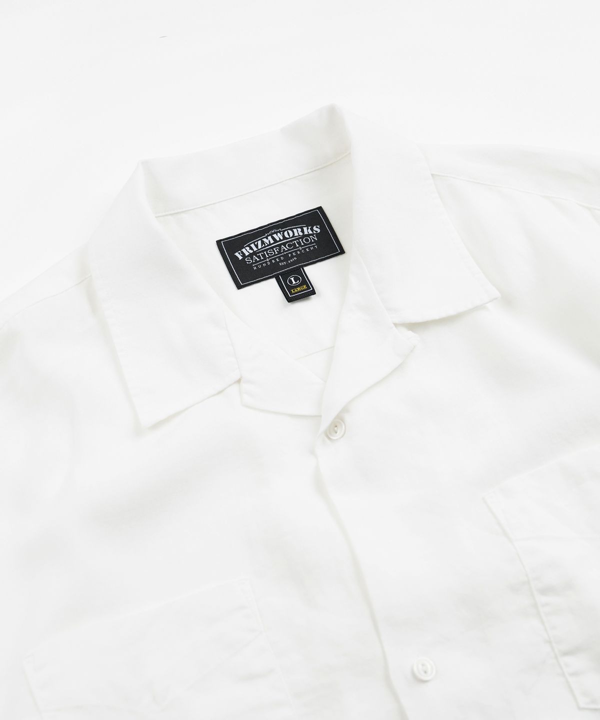 프리즘웍스(FRIZMWORKS) TENCEL LINEN OPEN COLLAR SHIRT _ IVORY