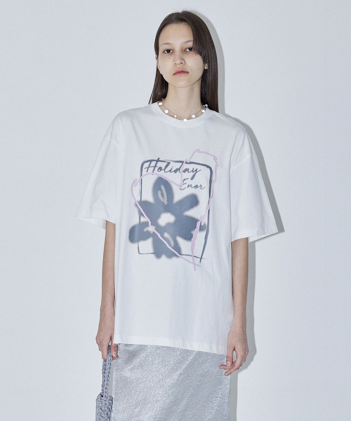 엔오르(EN OR) FLOWER GRAPHIC T-SHIRT - WHITE