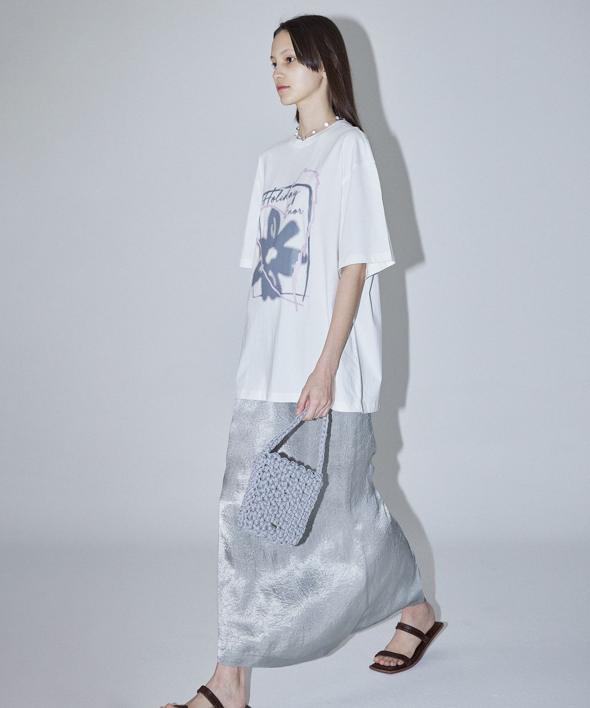 엔오르(EN OR) FLOWER GRAPHIC T-SHIRT - WHITE