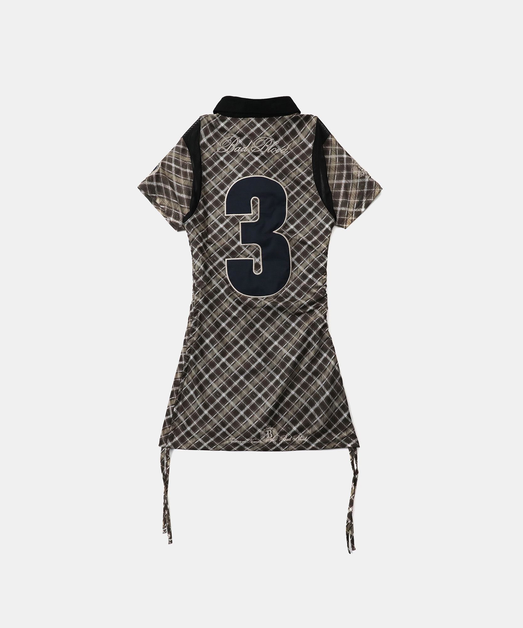 ワンピース BADBLOOD Vintage Club Polo Mini Dress S MUSINSA | BADBLOOD [AQUA] Vintage Club Polo Mini Dress - Check Brown