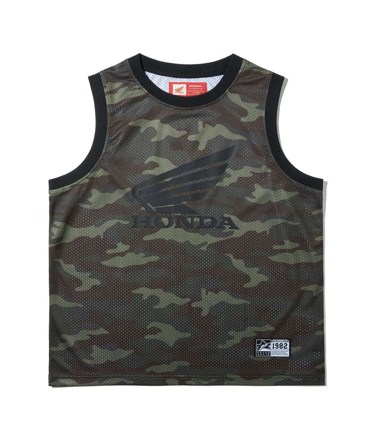 핍스 모터사이클(PHYPS MOTORCYCLE) Original Wing logo Mesh Sleeveless Camo Green