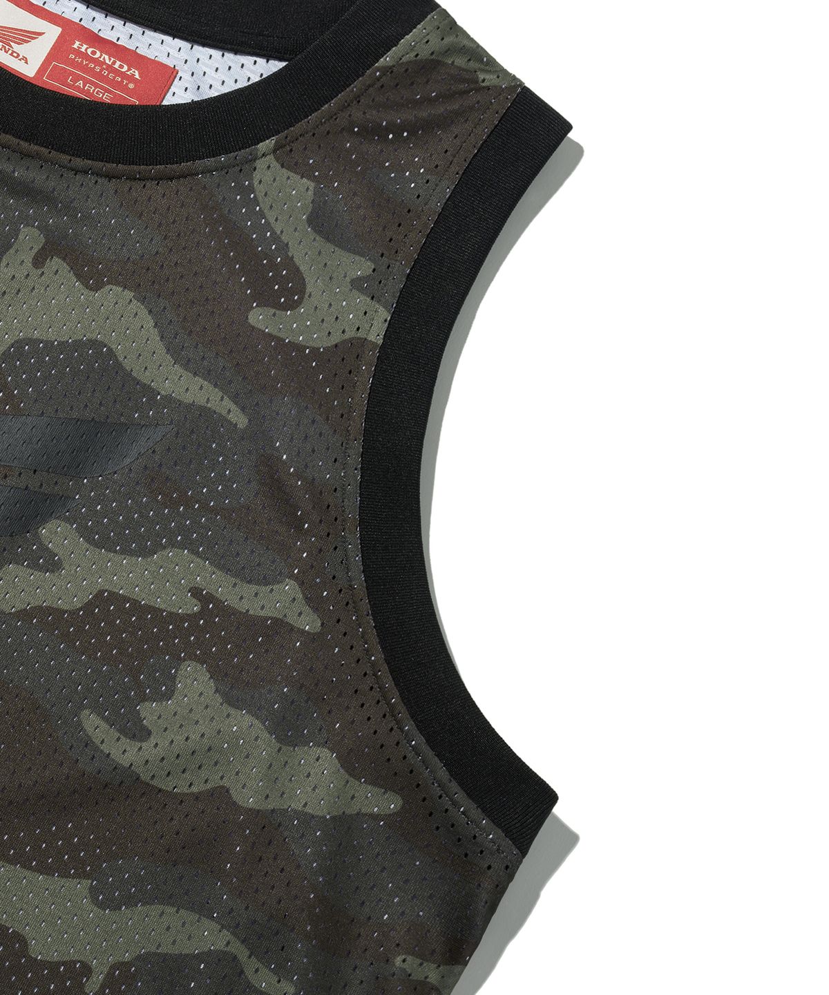 핍스 모터사이클(PHYPS MOTORCYCLE) Original Wing logo Mesh Sleeveless Camo Green