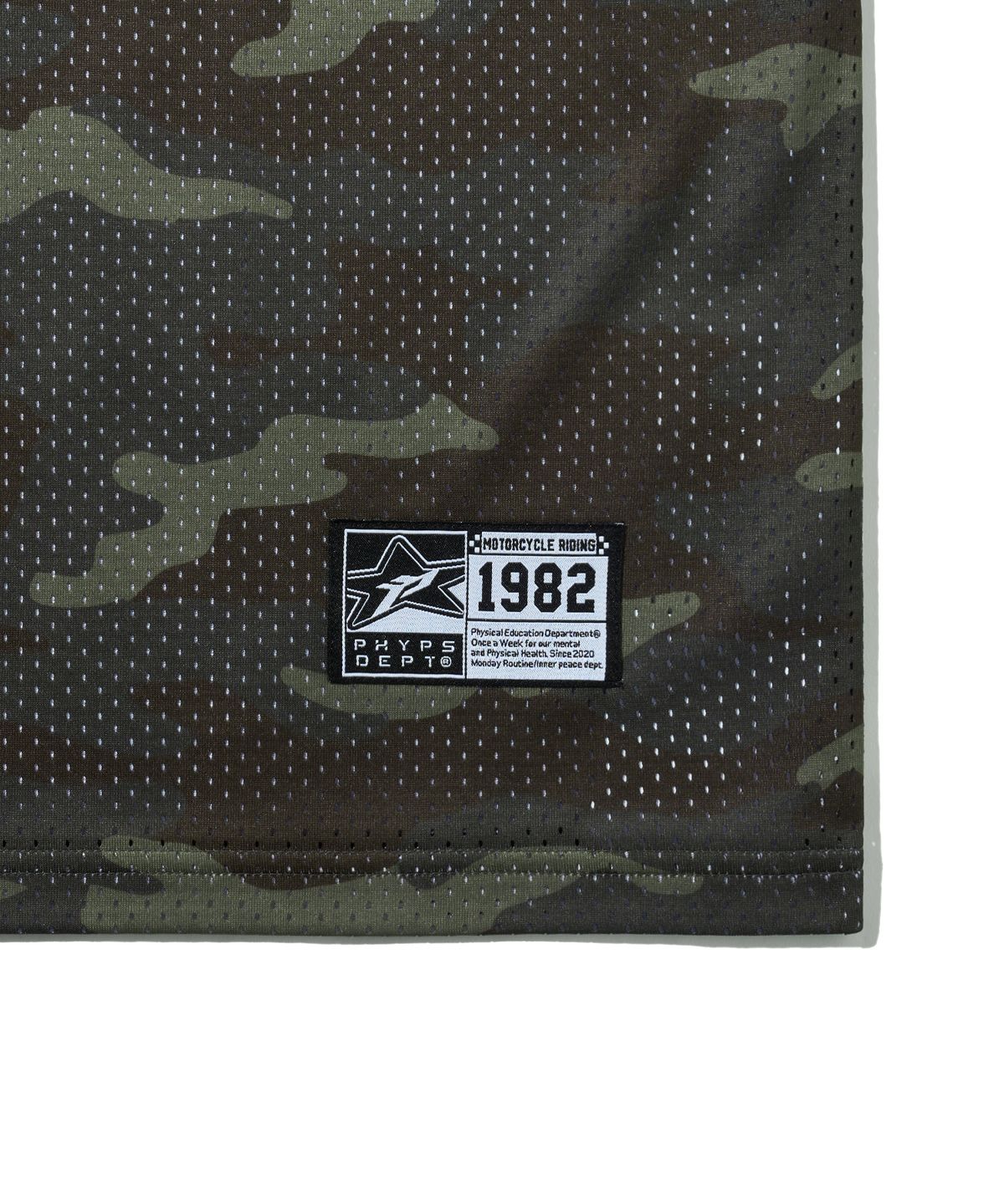 핍스 모터사이클(PHYPS MOTORCYCLE) Original Wing logo Mesh Sleeveless Camo Green