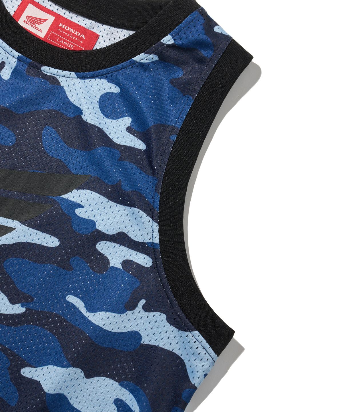 핍스 모터사이클(PHYPS MOTORCYCLE) Original Wing logo Mesh Sleeveless Camo Blue