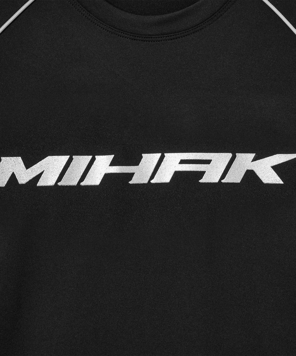 미학(MIHAK) 리플렉티브 파이핑 프로 티셔츠 (BLACK)