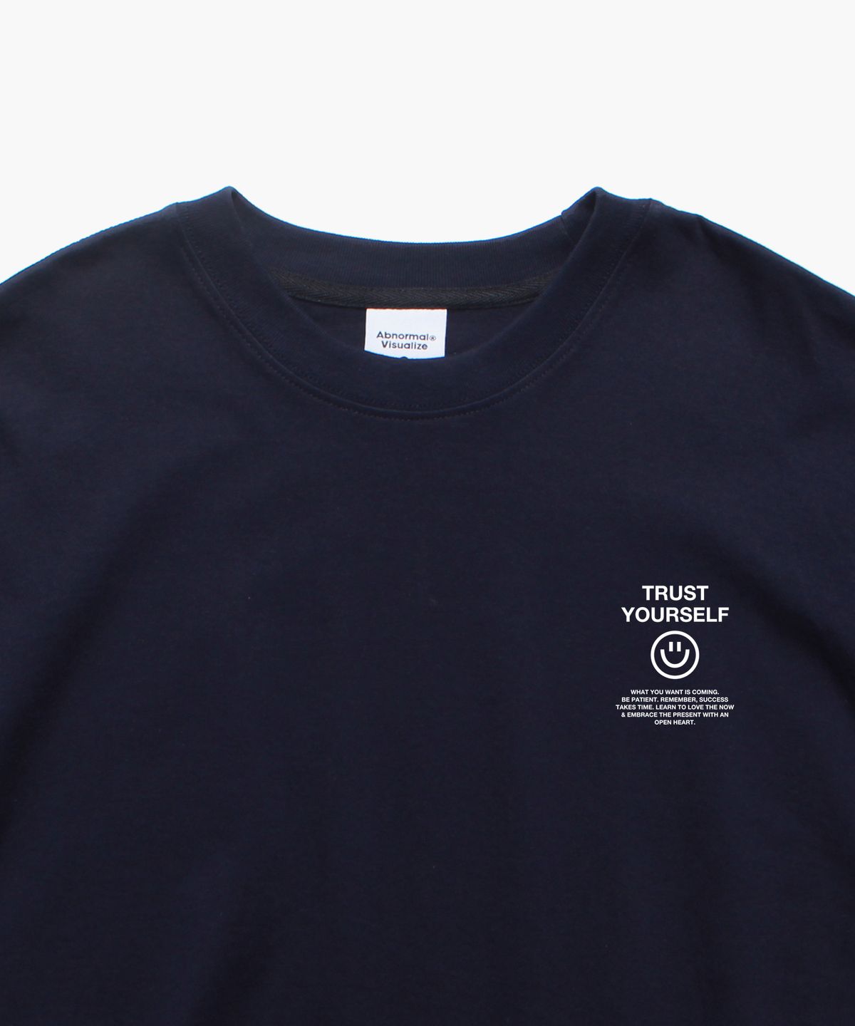 앱놀머씽(ABNORMALTHING) 스마일 오버핏 티셔츠 네이비 (SMILE TODAY T-SHIRT NAVY)
