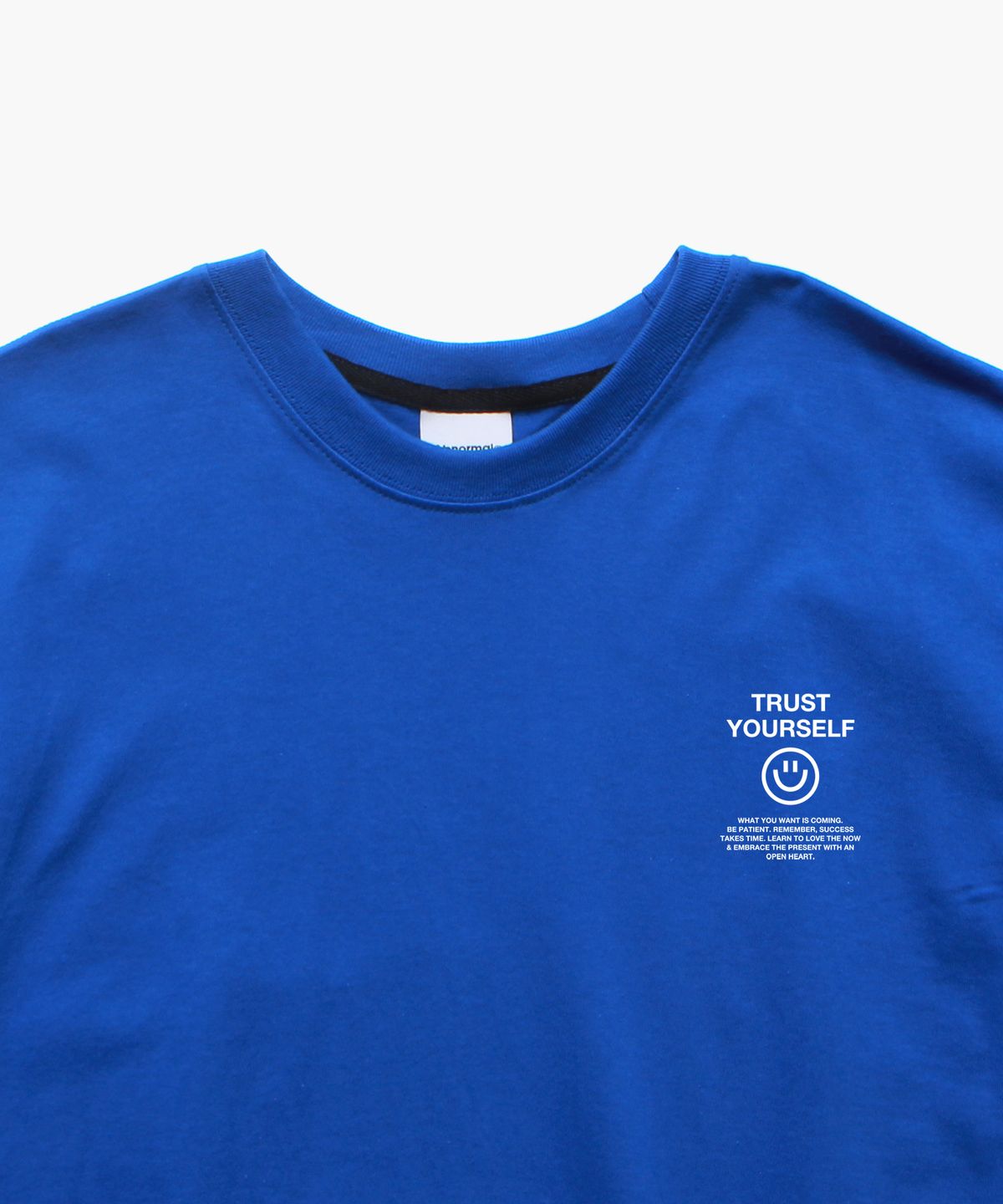 앱놀머씽(ABNORMALTHING) 스마일 오버핏 티셔츠 블루 (SMILE TODAY T-SHIRT BLUE)