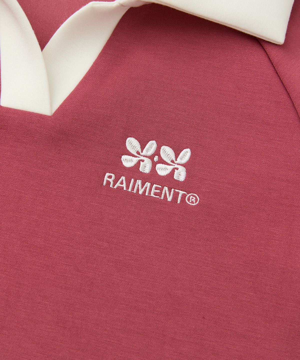 레이몬트(RAIMENT) (W) 우먼즈 트랙 라인 카라 크롭 티셔츠_핑크