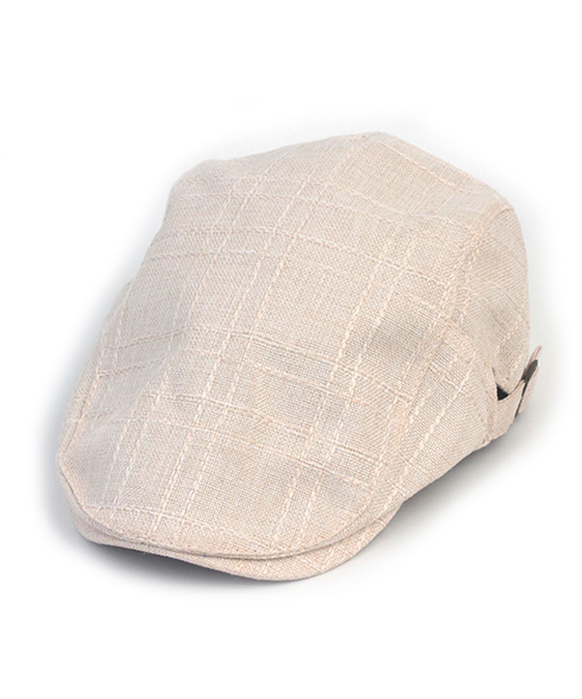 유니버셜 케미스트리(UNIVERSAL CHEMISTRY) Stitch Check Linen Ivory Side Belt Huntingcap 헌팅캡
