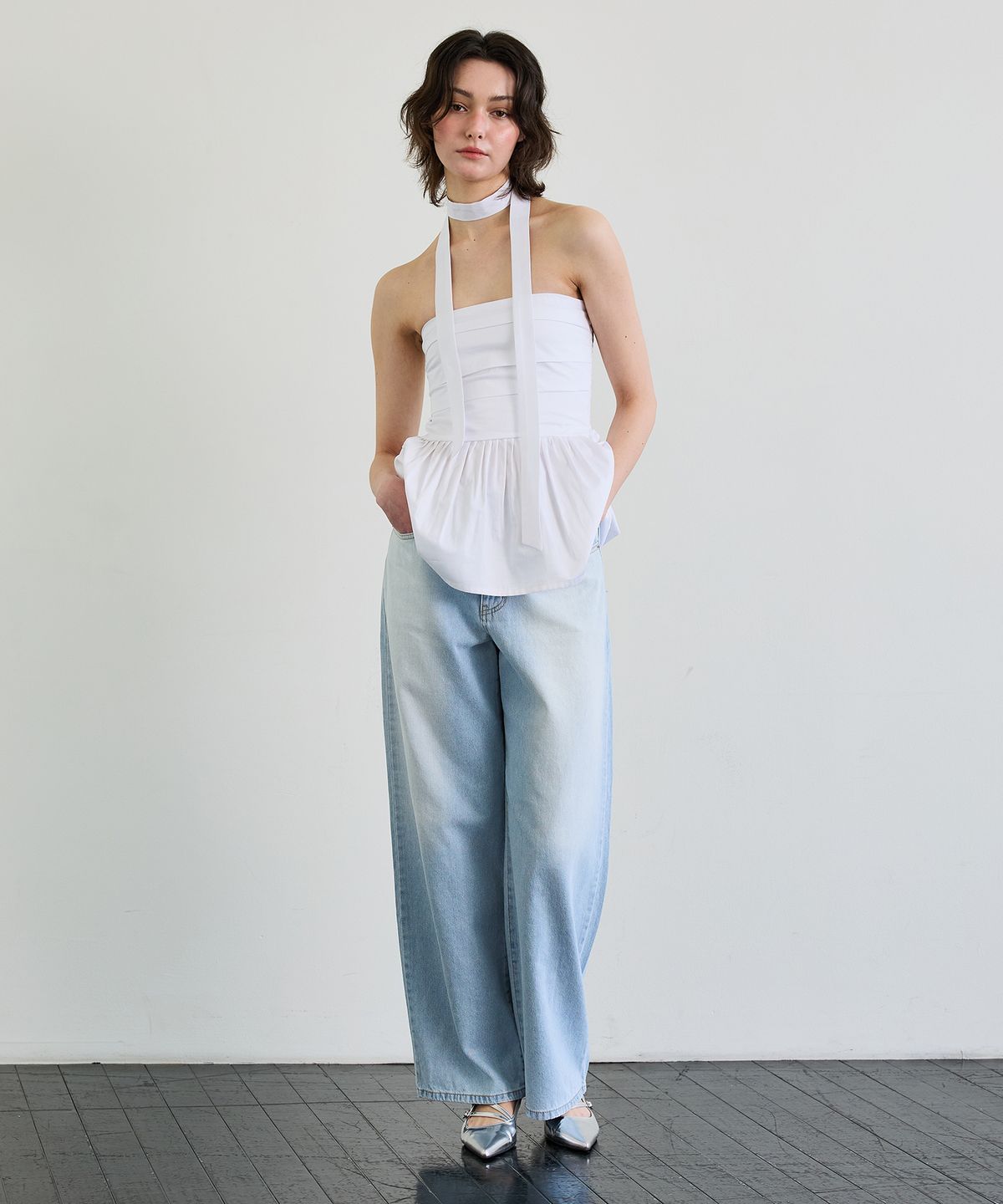 아리킴(ARIKIM) AZURE WIDE DENIM PANTS / SKY BLUE