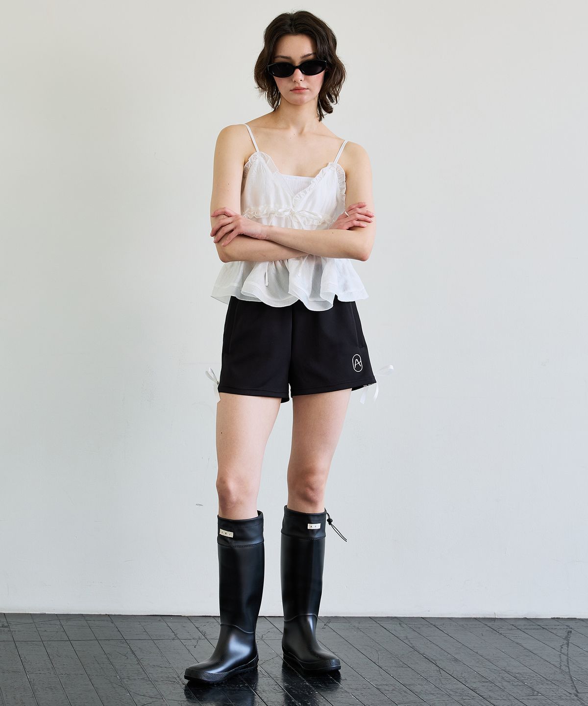 아리킴(ARIKIM) RIBBON JERSEY TRACK MICRO SHORTS / BLACK