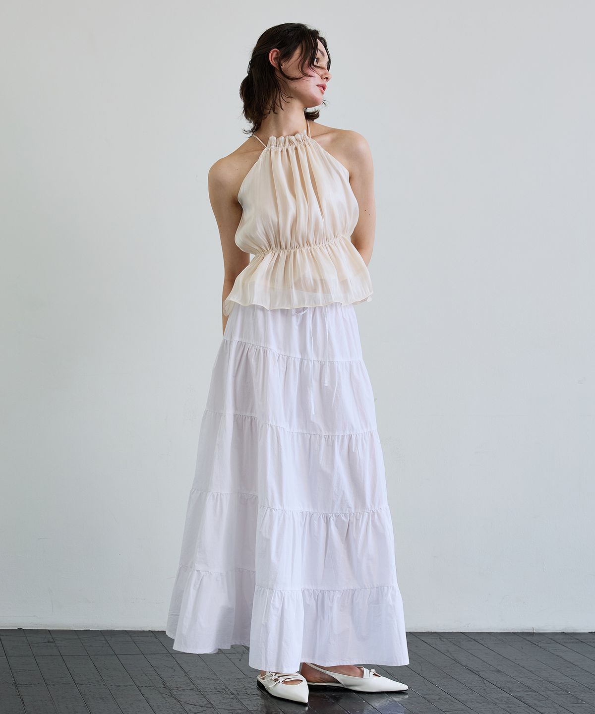 아리킴(ARIKIM) LOVEY LONG SKIRT / WHITE