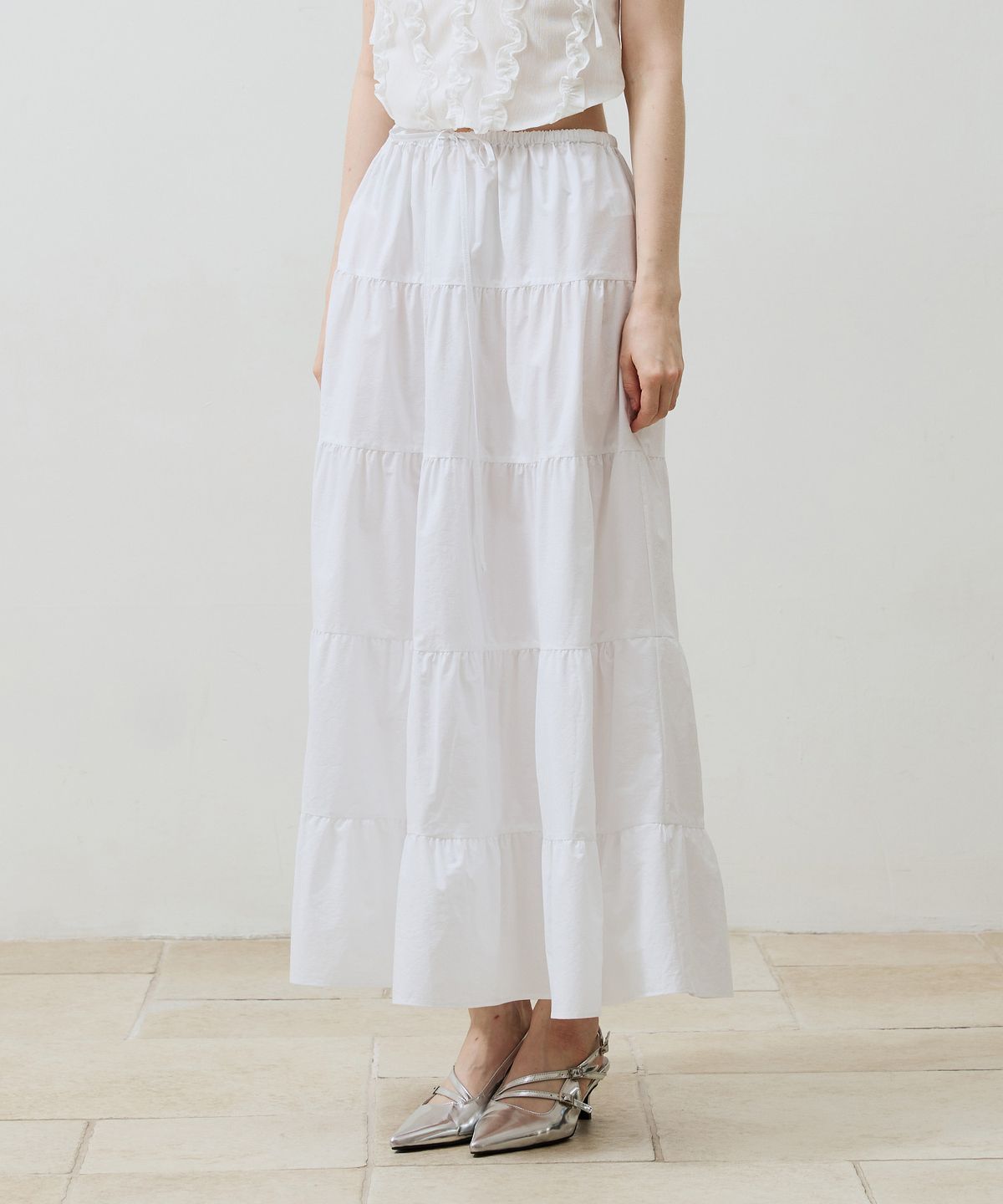 아리킴(ARIKIM) LOVEY LONG SKIRT / WHITE