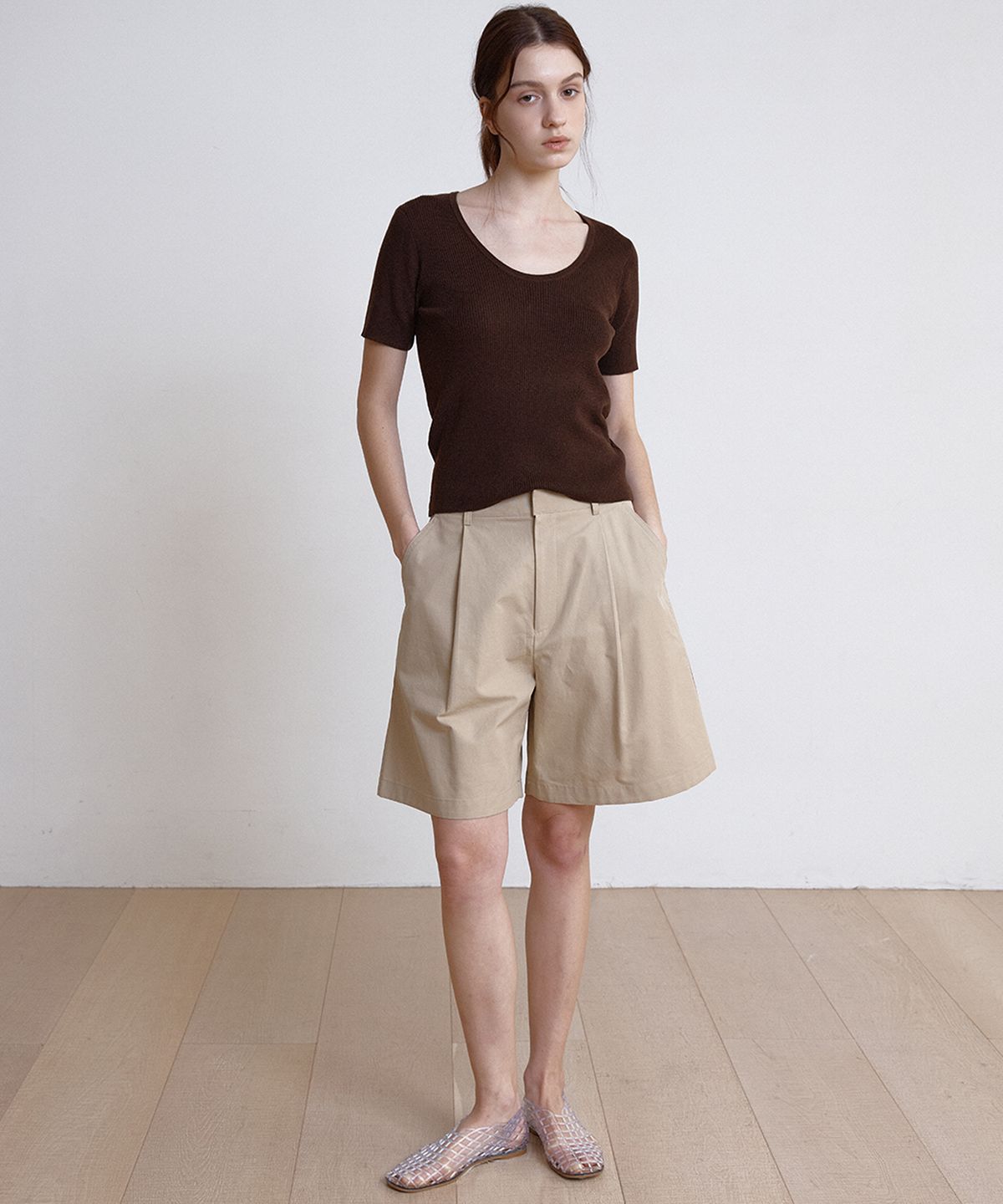 벗튼(BUT'TON) Cotton Midi Pants (Beige)