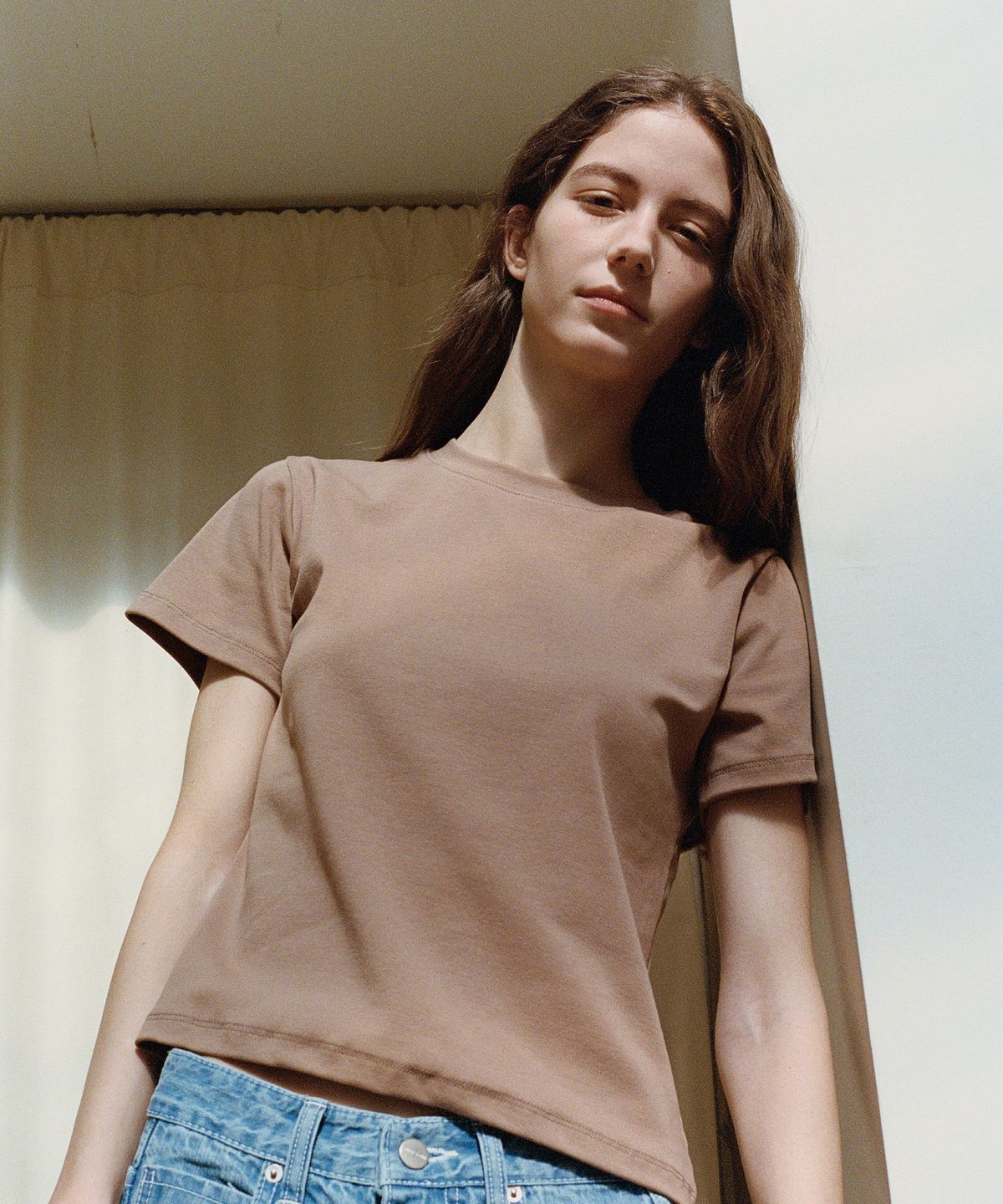 벗튼(BUT'TON) Cotton Span Tee (Mocha)
