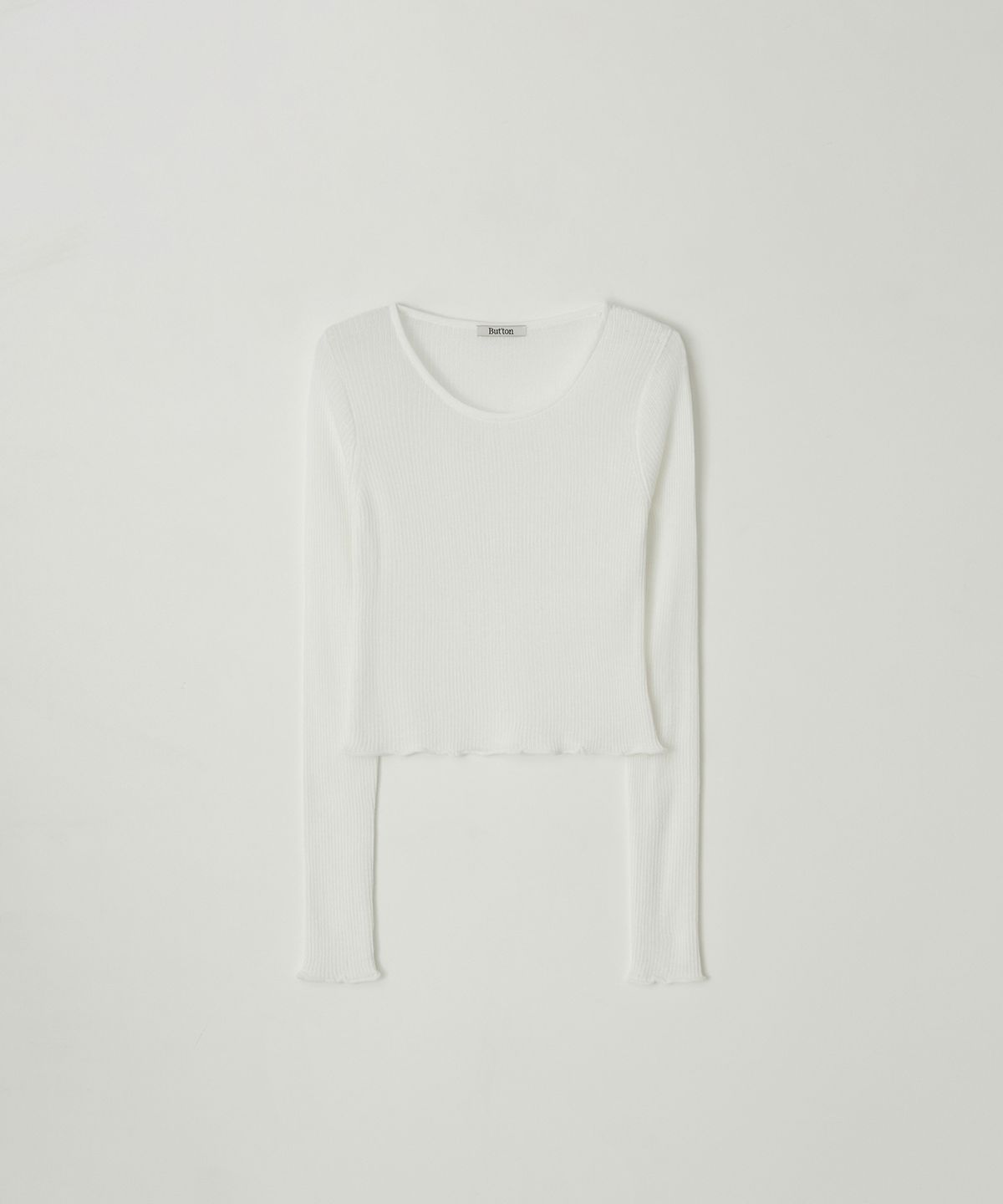 벗튼(BUT'TON) See-Through Long Sleeve Knit (Ivory)