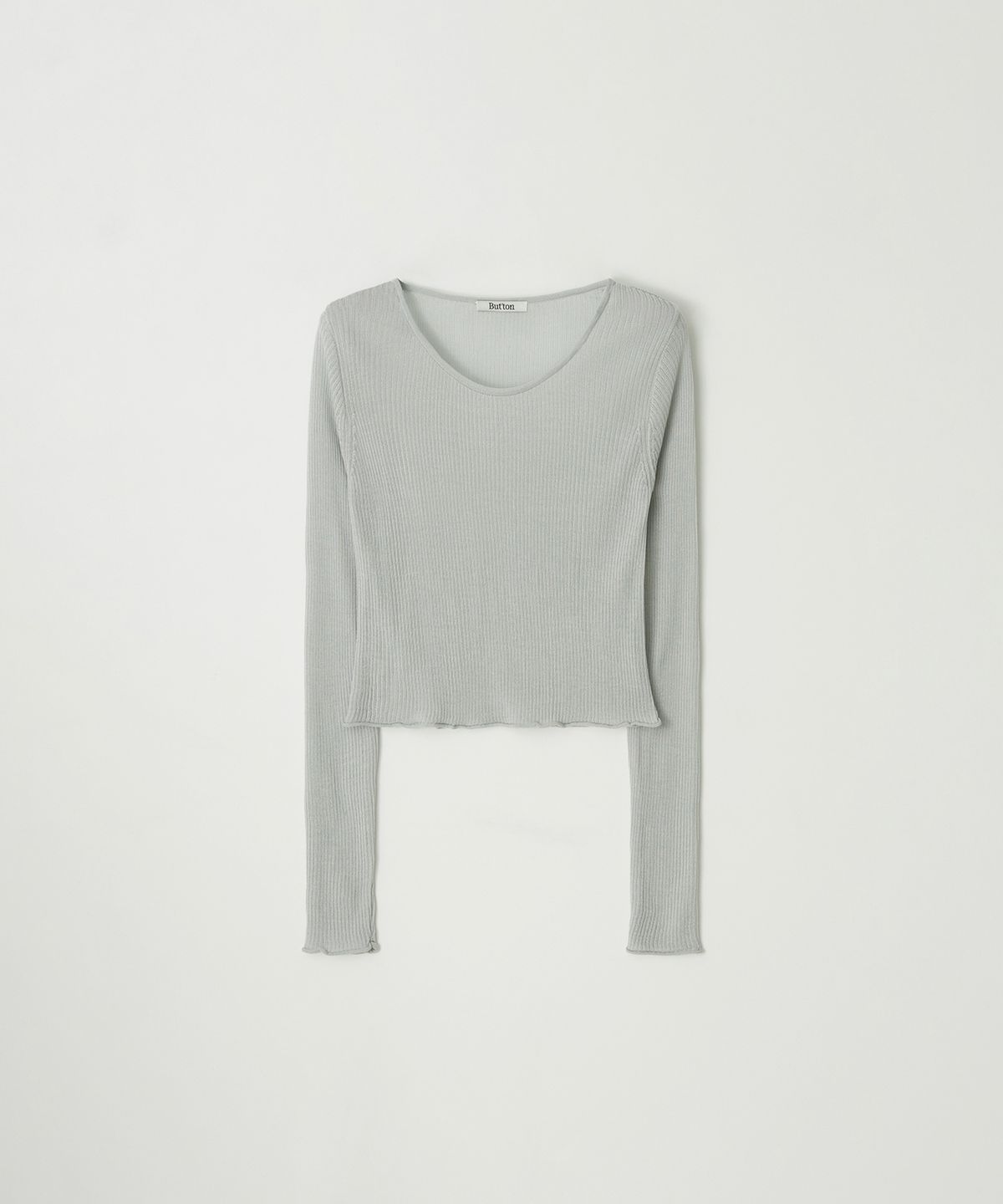 벗튼(BUT'TON) See-Through Long Sleeve Knit (Mint gray)