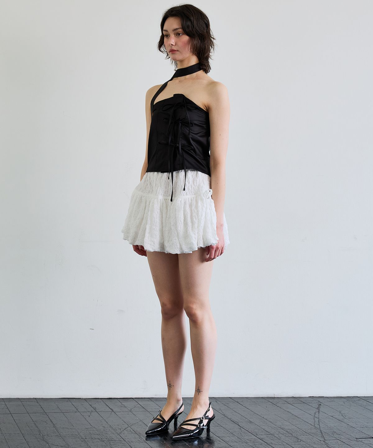 아리킴(ARIKIM) ELFIN SCARF TOP / BLACK