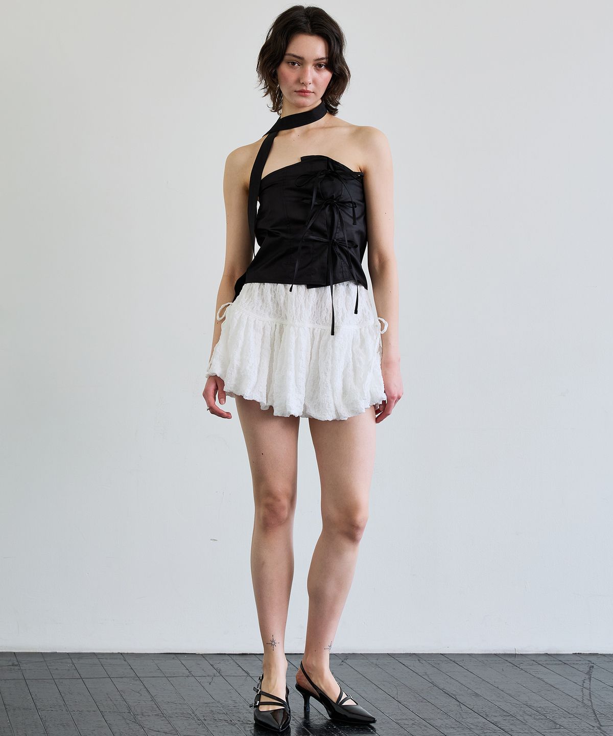 아리킴(ARIKIM) ELFIN SCARF TOP / BLACK