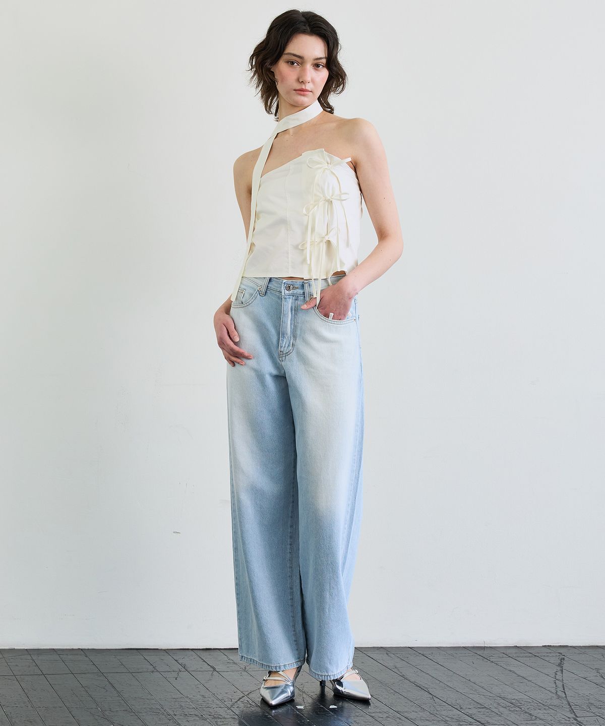 아리킴(ARIKIM) ELFIN SCARF TOP / BEIGE