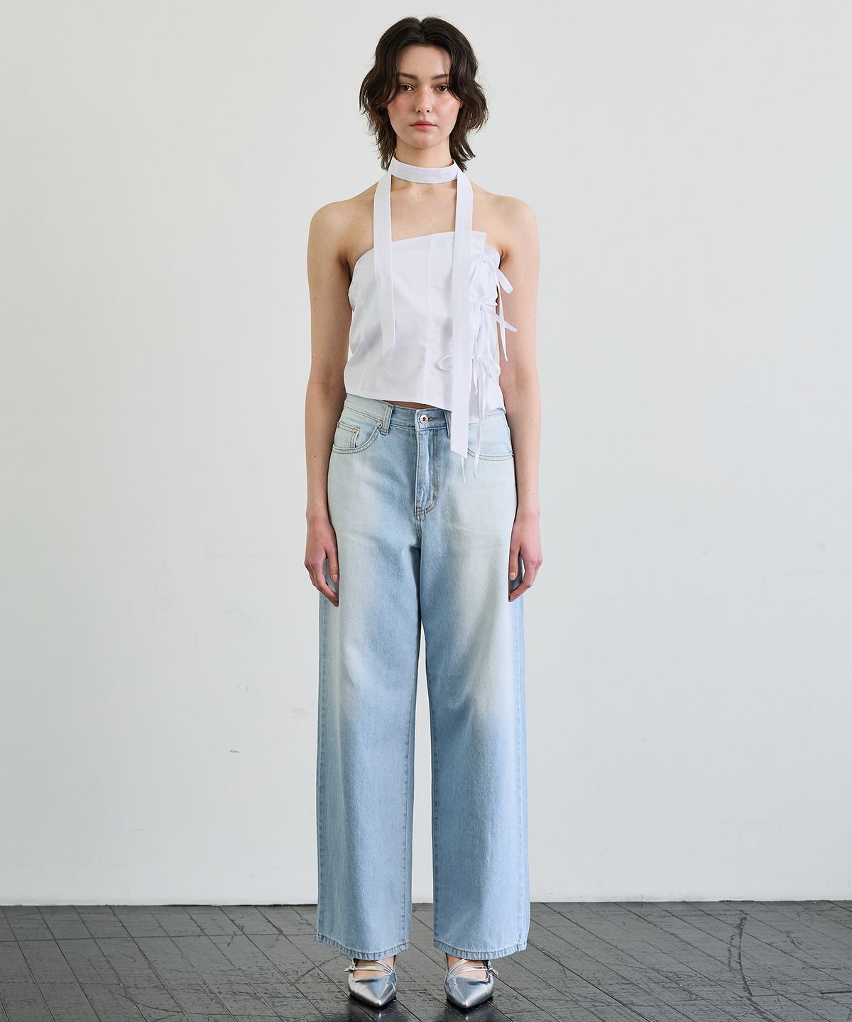 아리킴(ARIKIM) ELFIN SCARF TOP / WHITE
