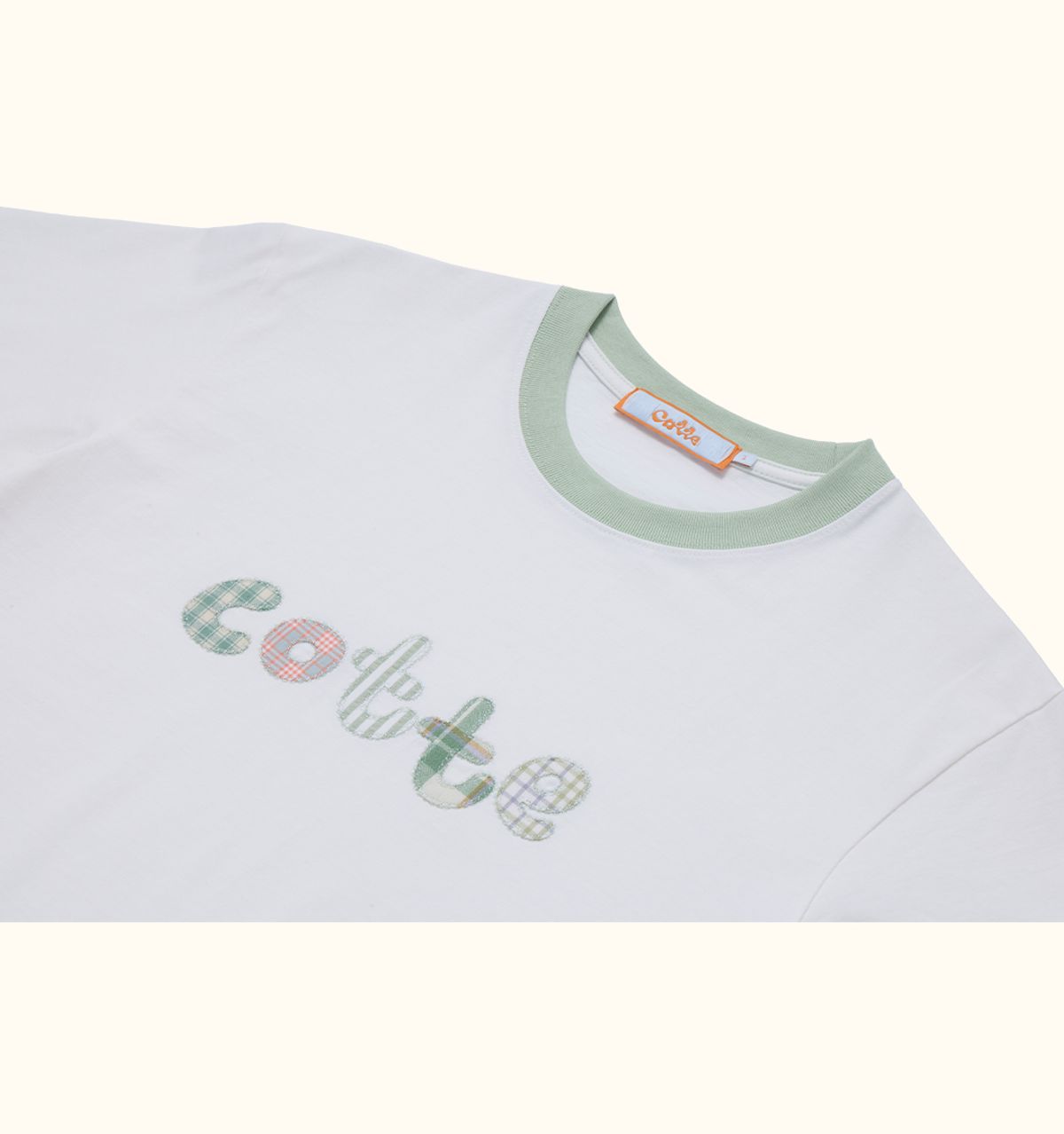 꼬떼(COTTE) 꼬떼 체크아플리케 티셔츠(화이트)