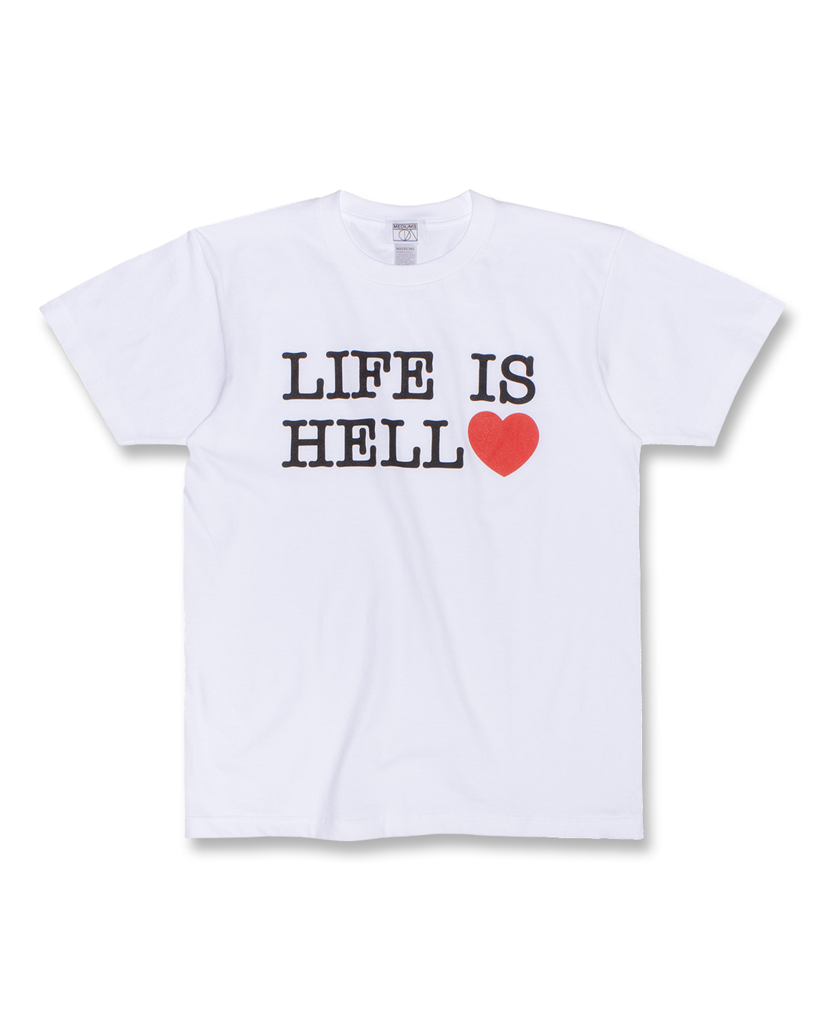 미디엄스(MEDIUMS) LIFE IS HELL Tee - White (라이프 이즈 헬 티셔츠)