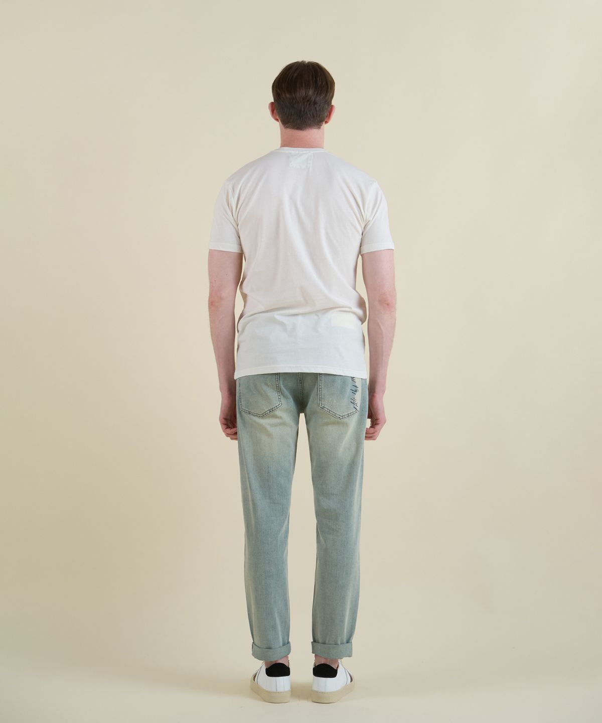 빠니깔레(PANICALE) 화이트 패치워크 코튼 티셔츠