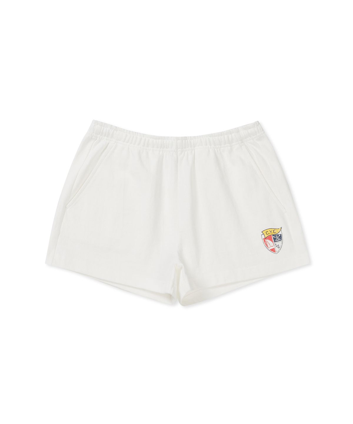 클로브(CLOVE) [25SS clove] Shield Print Banding Shorts (White)