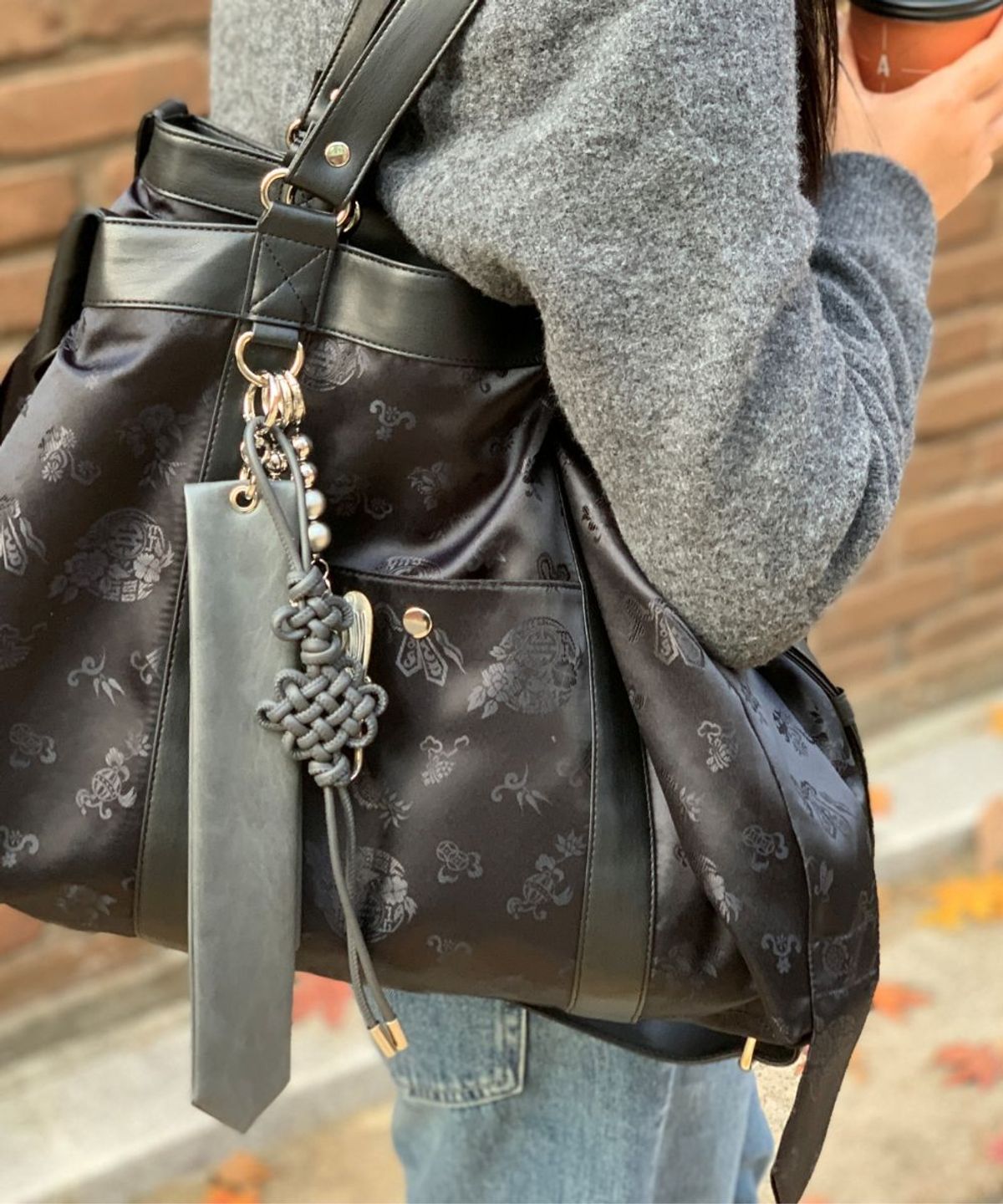 칠 하나 투 구육(71TO96) 소담댕기, K-Ribbon Keyring(Black)