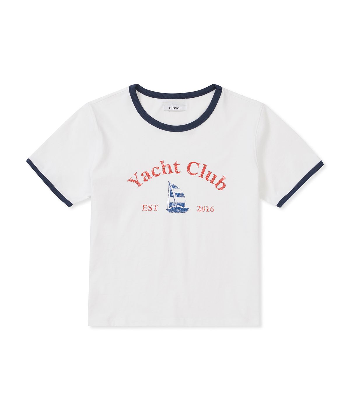 클로브(CLOVE) [25SS clove] Yacht Ringer T-Shirt (White)