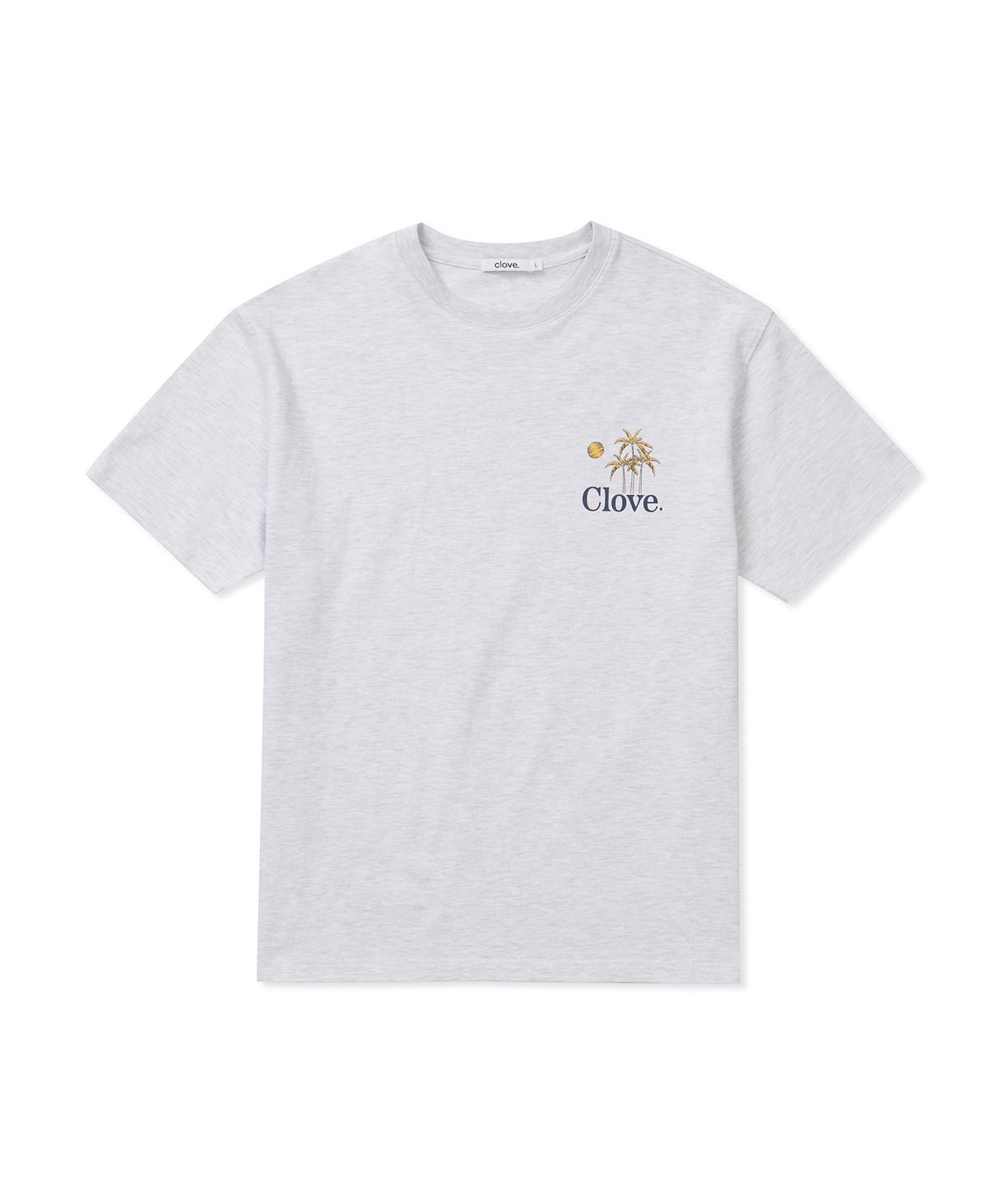 클로브(CLOVE) [25SS clove] Palm Tree Graphic T-shirt (Light Grey)