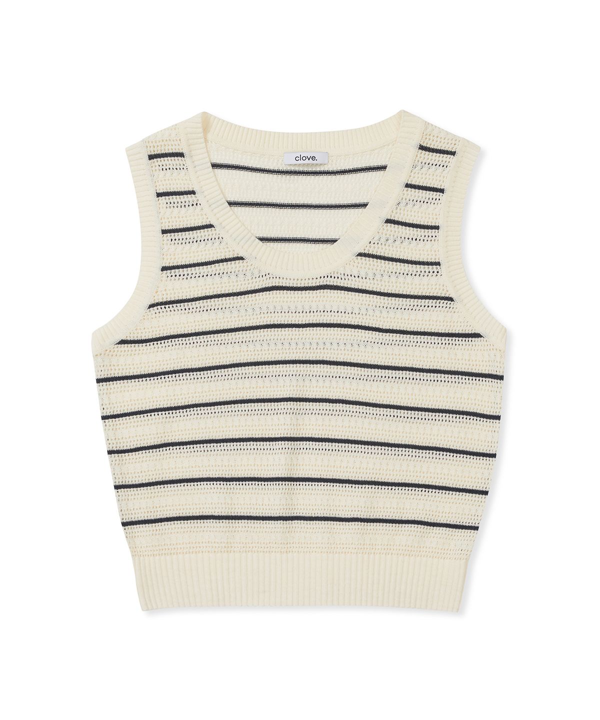 클로브(CLOVE) [25SS clove] Stripe Sleeveless Knit (Ivory)
