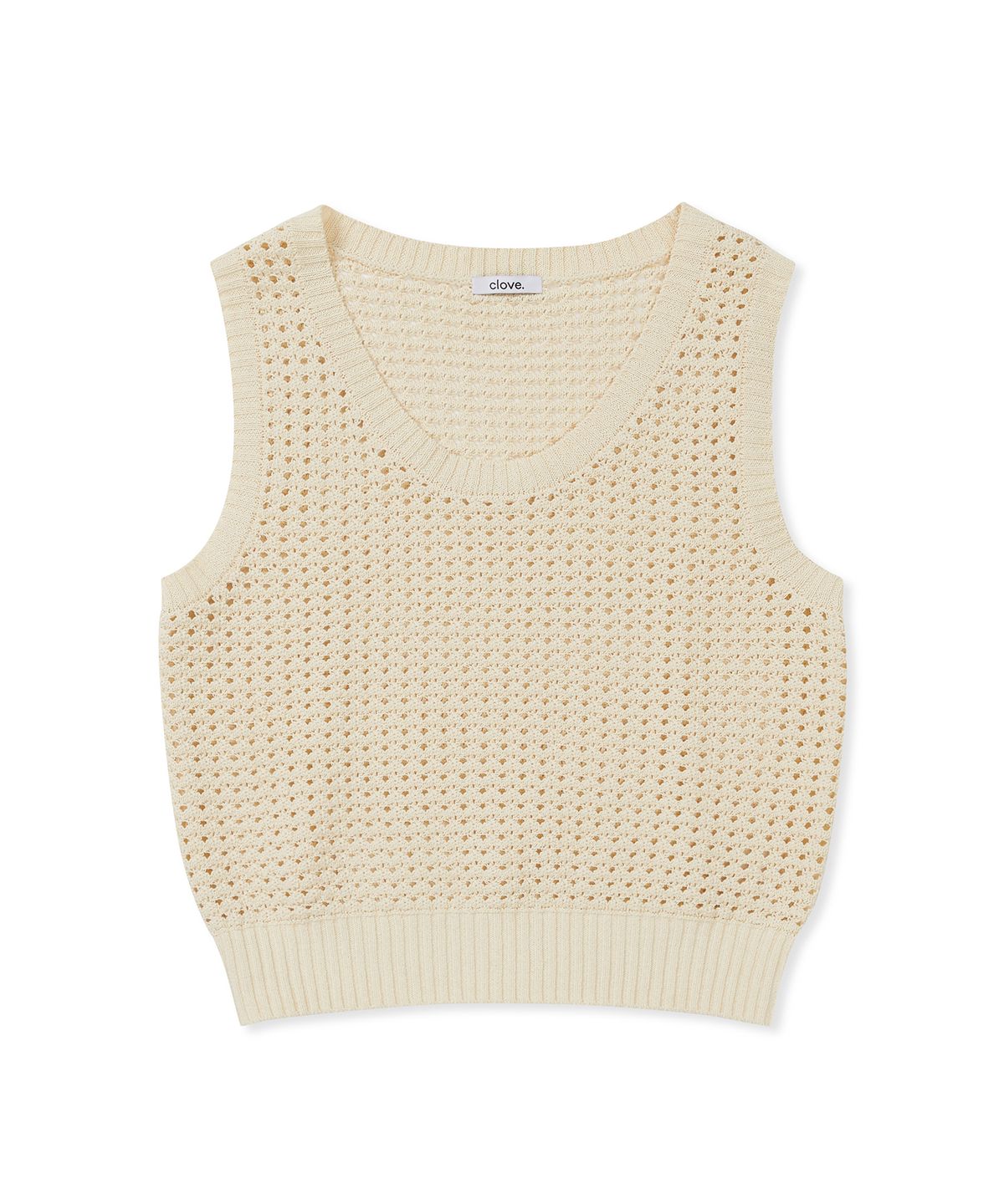 클로브(CLOVE) [25SS clove] Crochet Sleeveless Knit (Ivory)