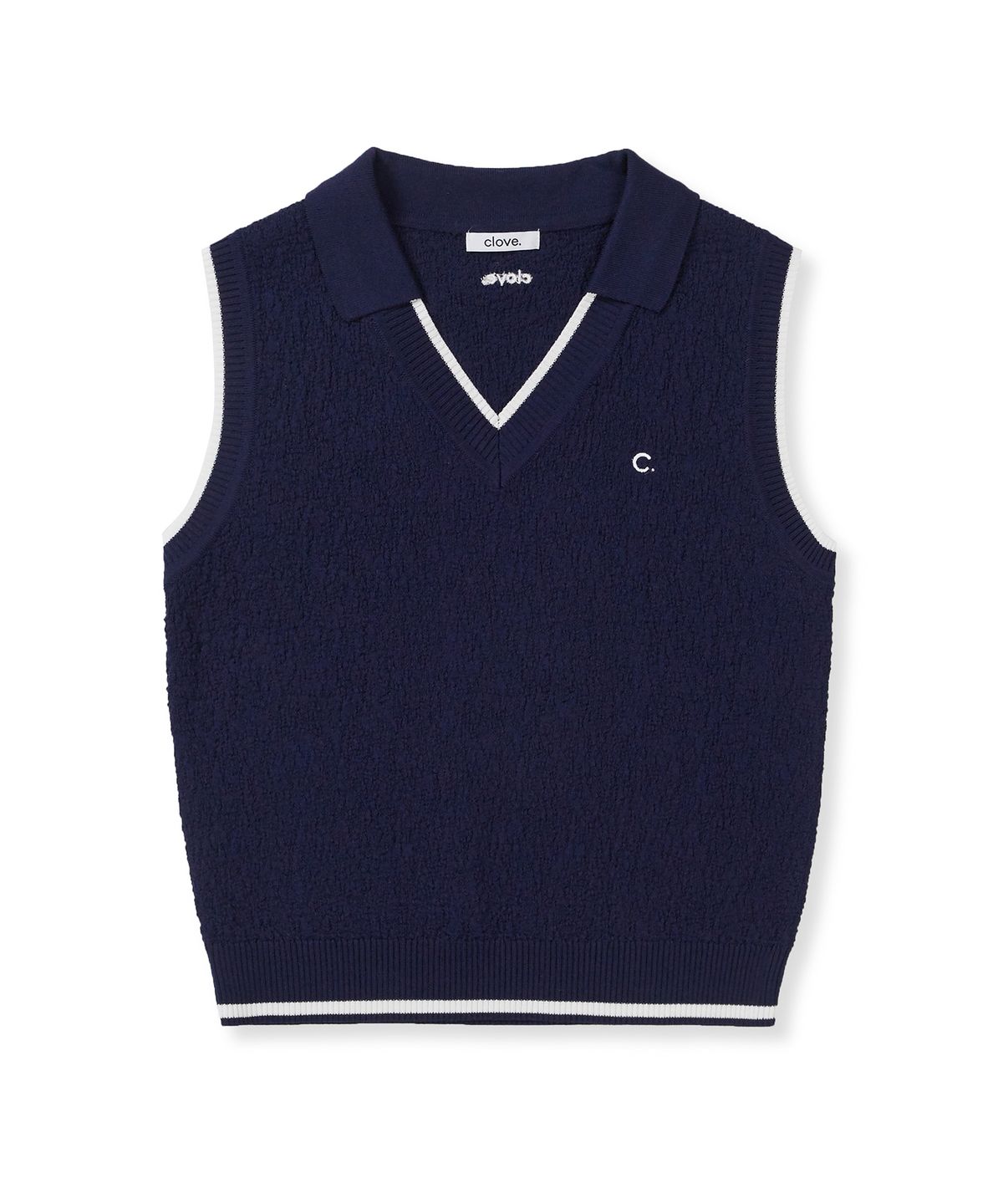 클로브(CLOVE) [25SS Clove] V-neck Collar Sleeveless Knit (Navy)