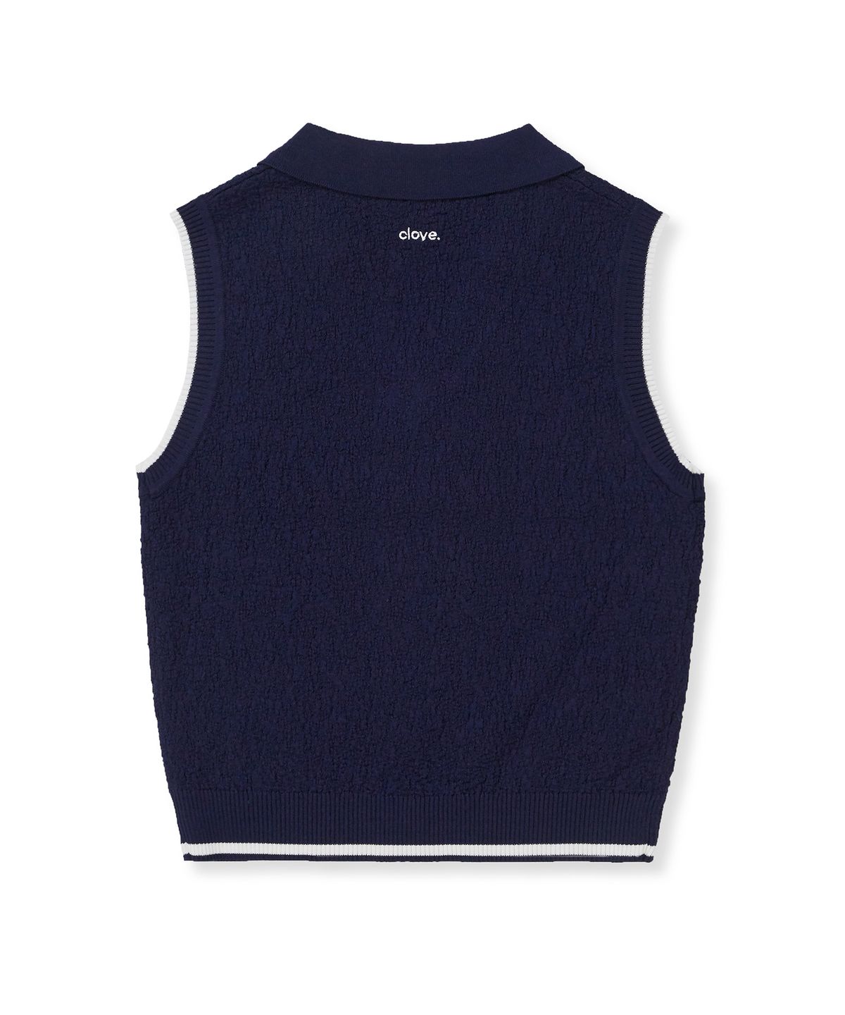 클로브(CLOVE) [25SS Clove] V-neck Collar Sleeveless Knit (Navy)