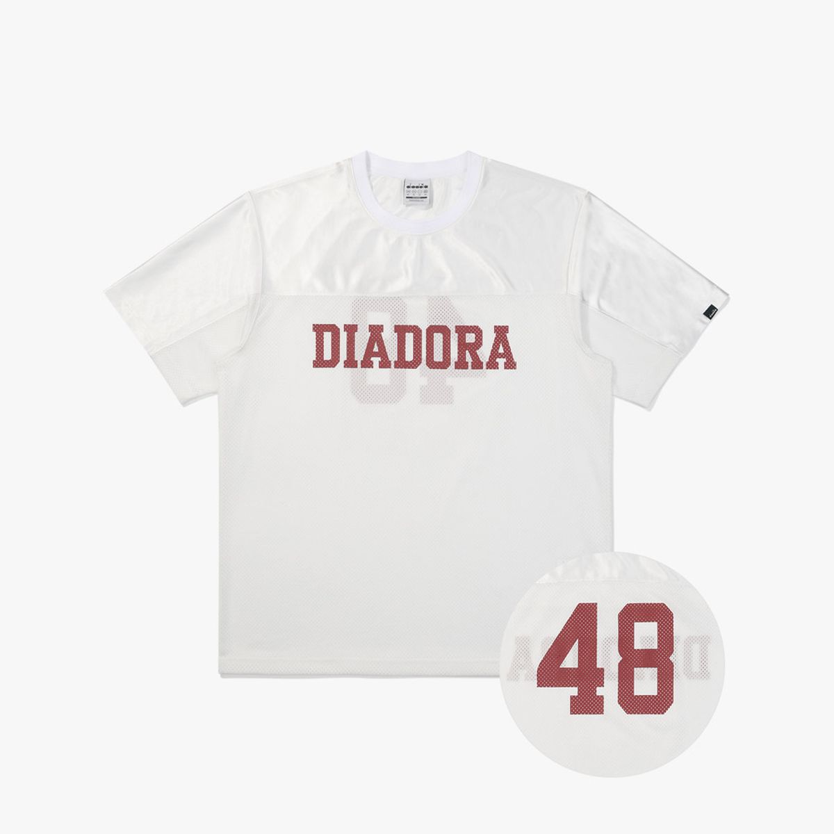 디아도라(diadora) 로고 메쉬 반팔 티셔츠 WHITE