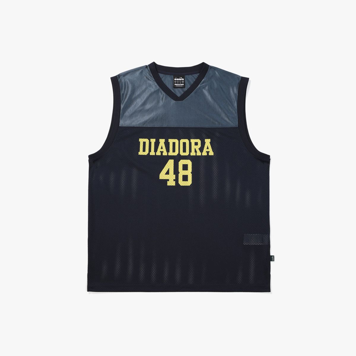 디아도라(diadora) 로고 메쉬 슬리브리스 NAVY