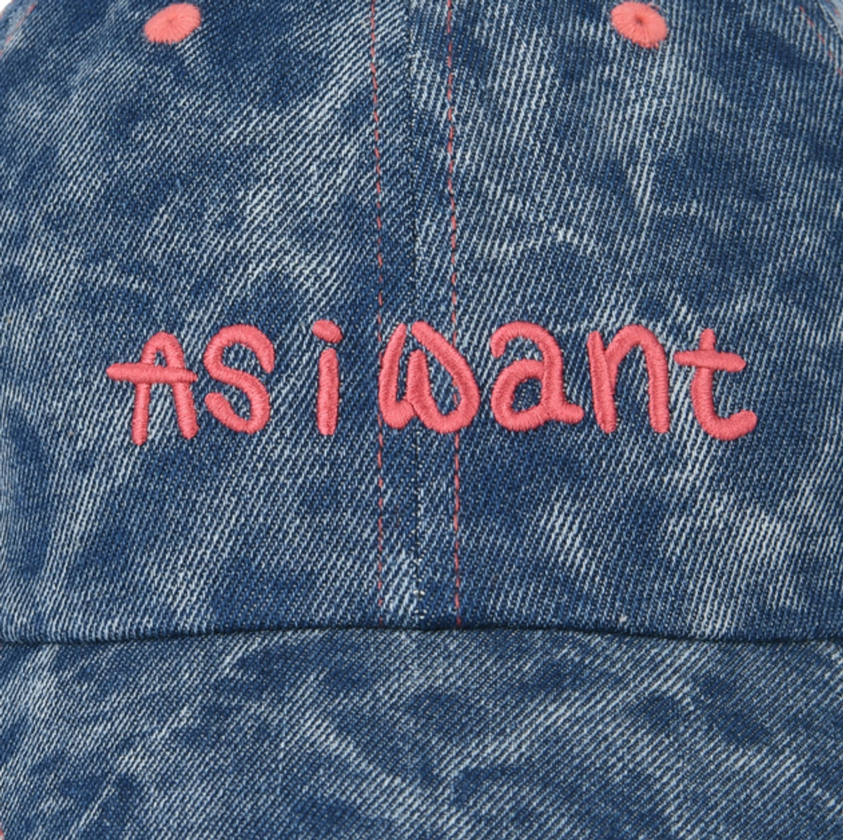 에즈아이원(ASIWANT) AIW LOGO BALL CAP RETROSTORMED DENIM