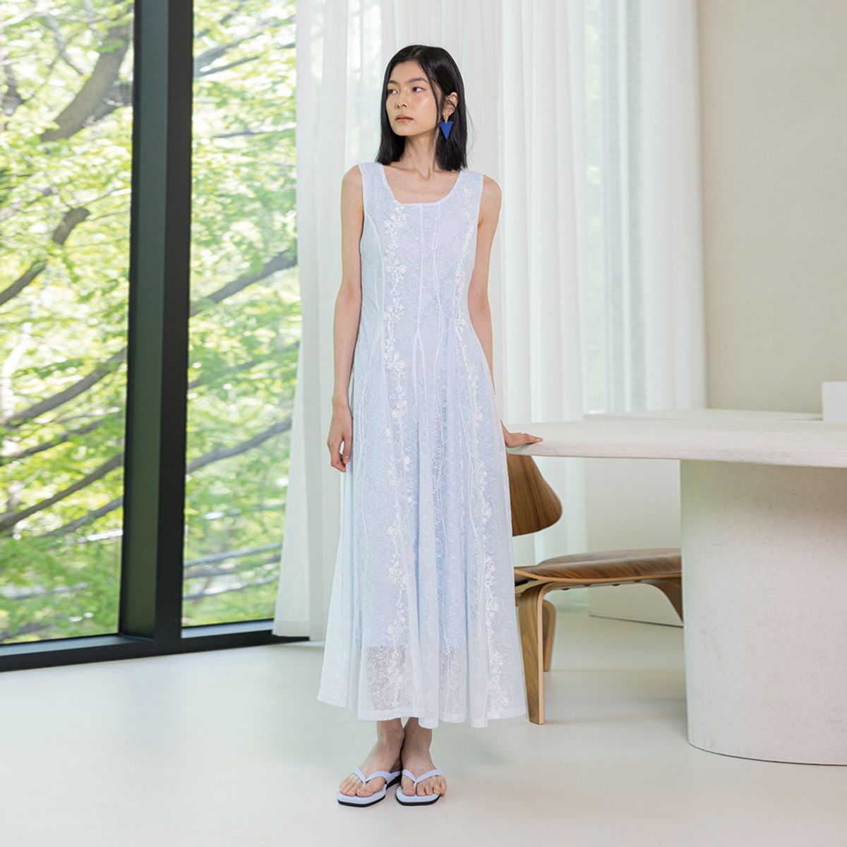 랭썬(LANGSON) LS_Double lace dress_2color