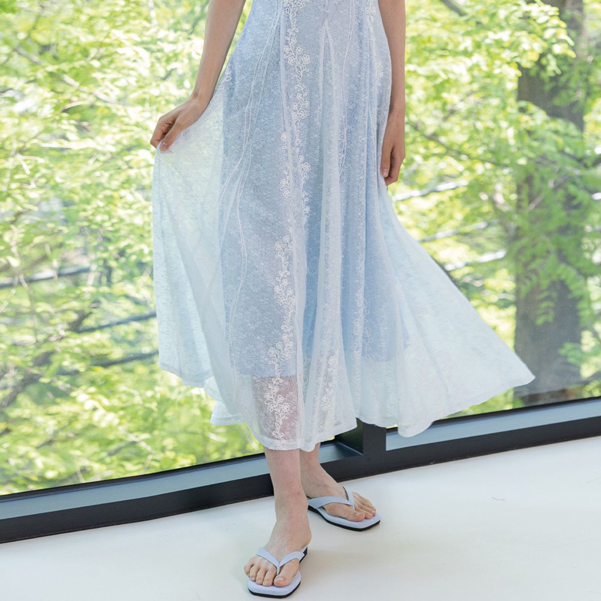 랭썬(LANGSON) LS_Double lace dress_2color