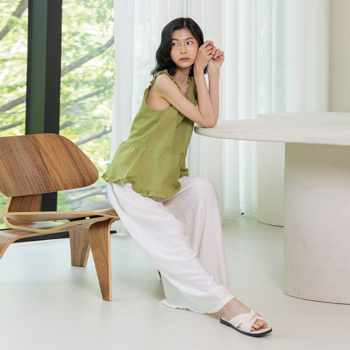 랭썬(LANGSON) LS_Summer solid color pants_2color