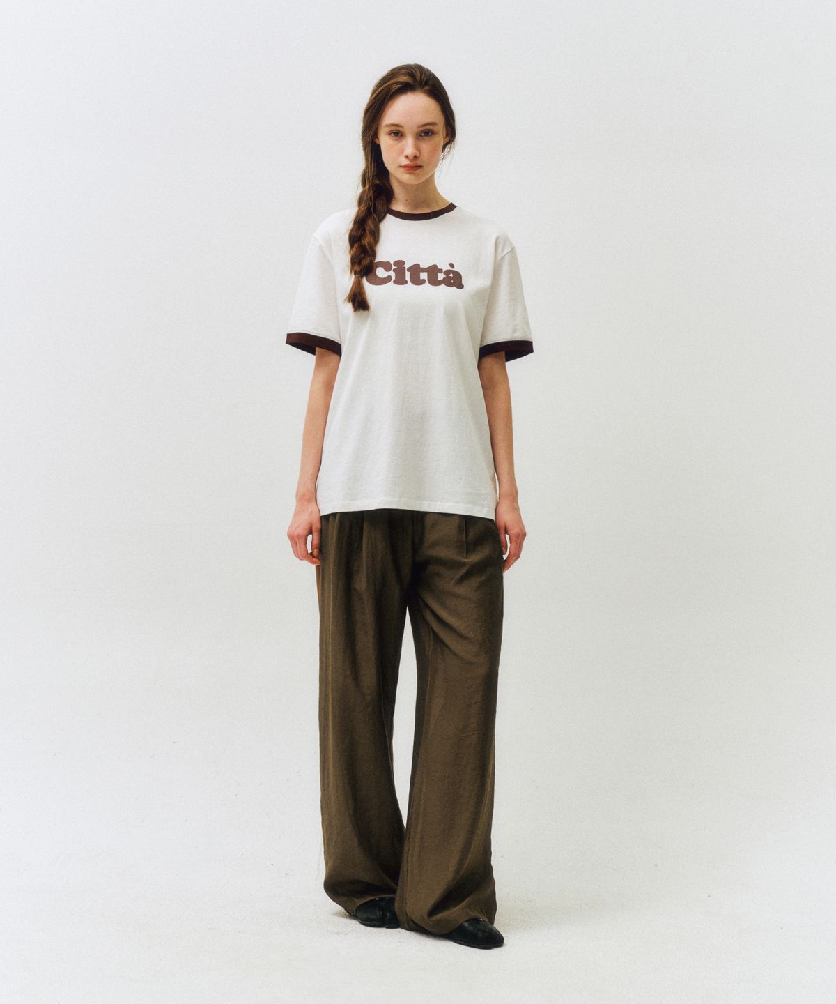 씨타(CITTA) Summer Wool Wide Fit Pants_CTB549(Brown)