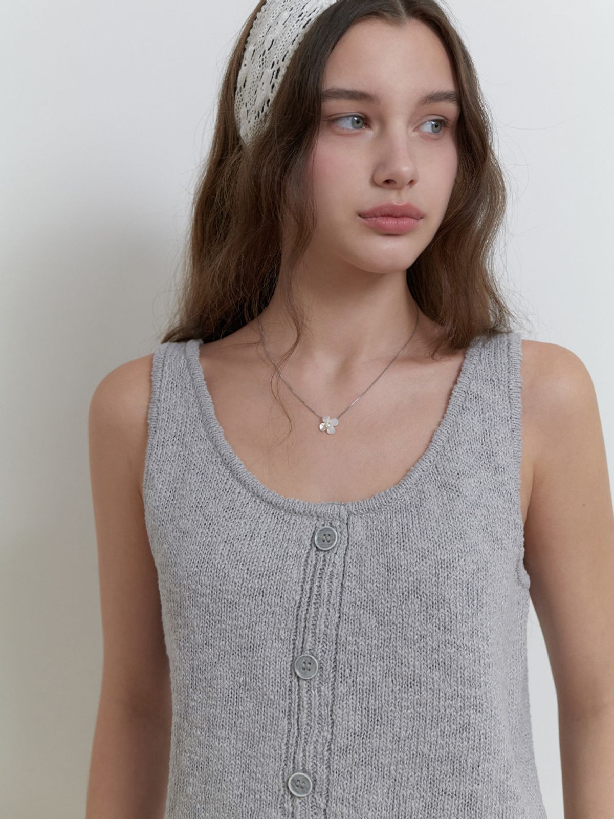 리엘(RE L) Jam knit sleeveless (pale blue)