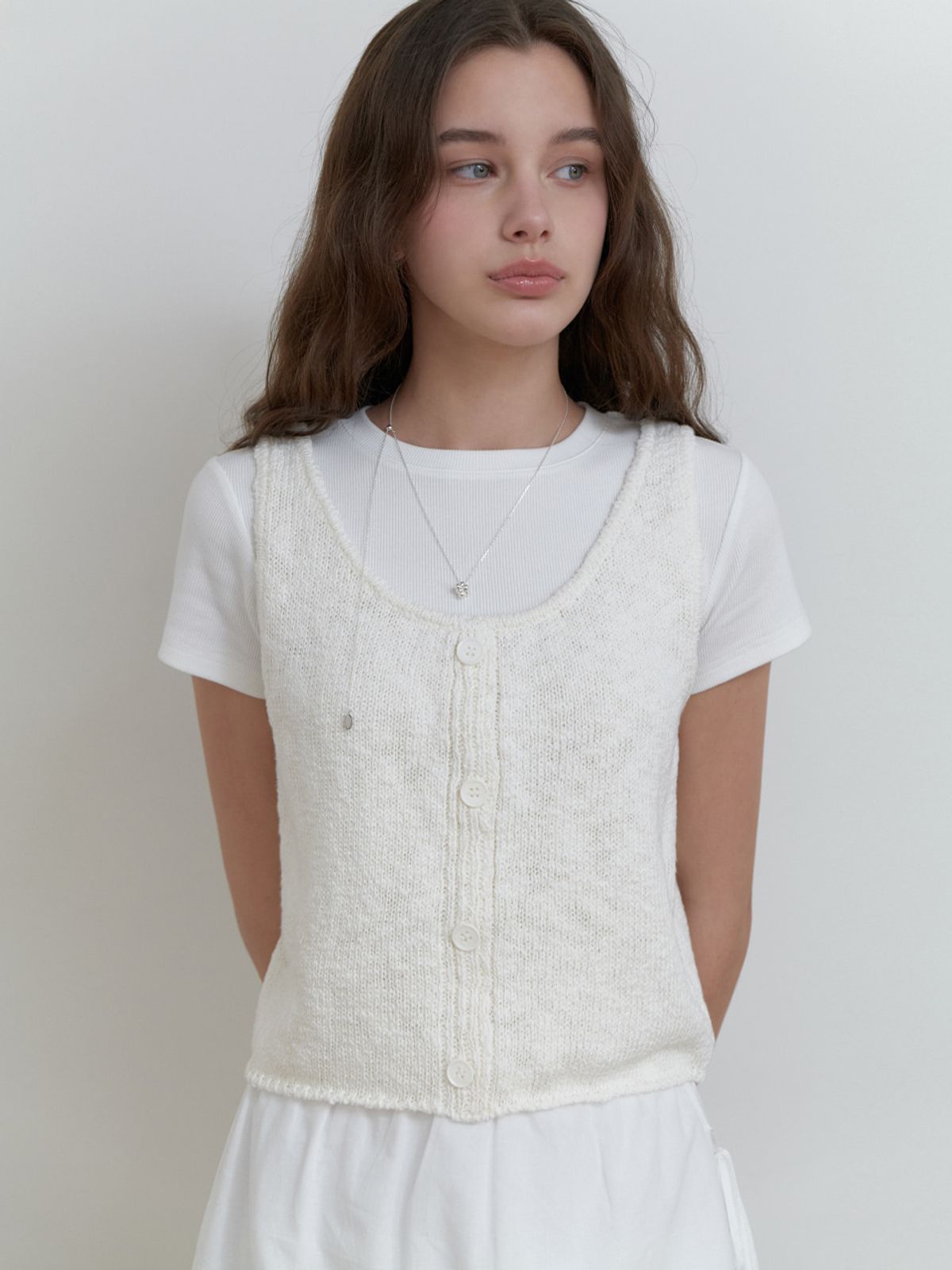 리엘(RE L) Jam knit sleeveless (ivory)