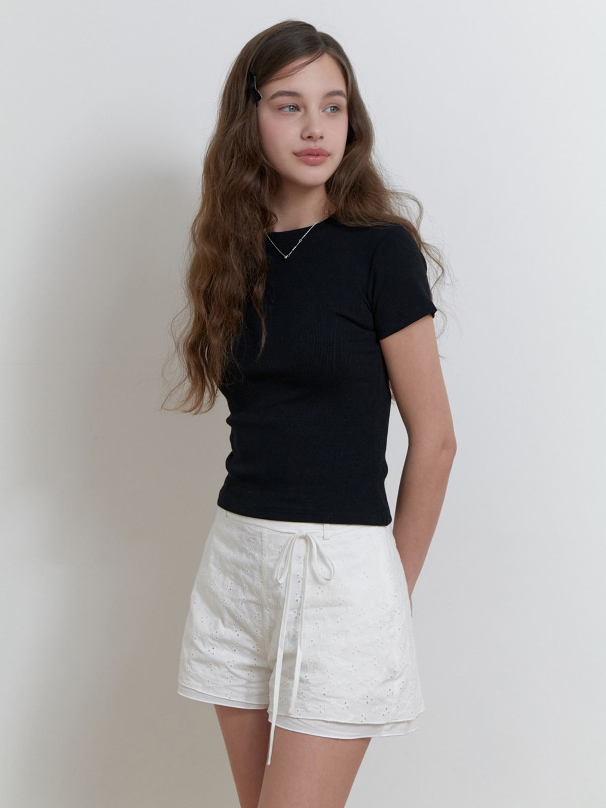 리엘(RE L) Blueberry half t-shirt (black)