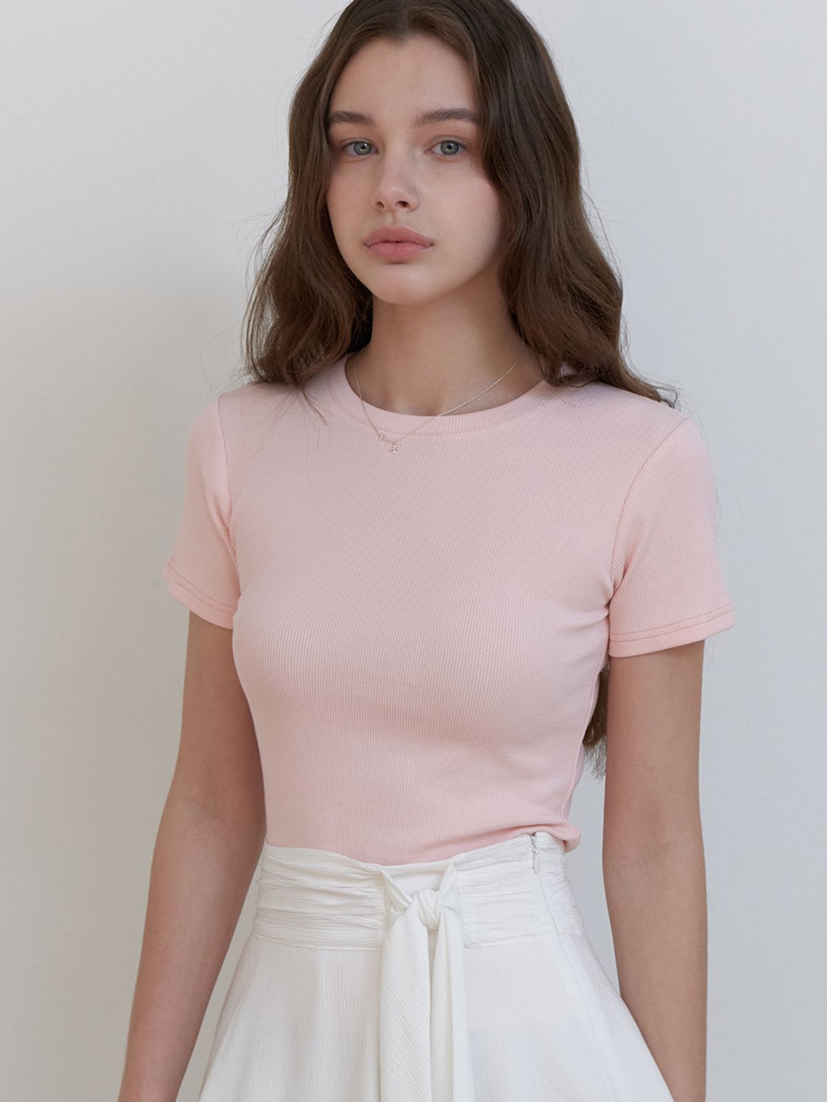 리엘(RE L) Blueberry half t-shirt (pink)